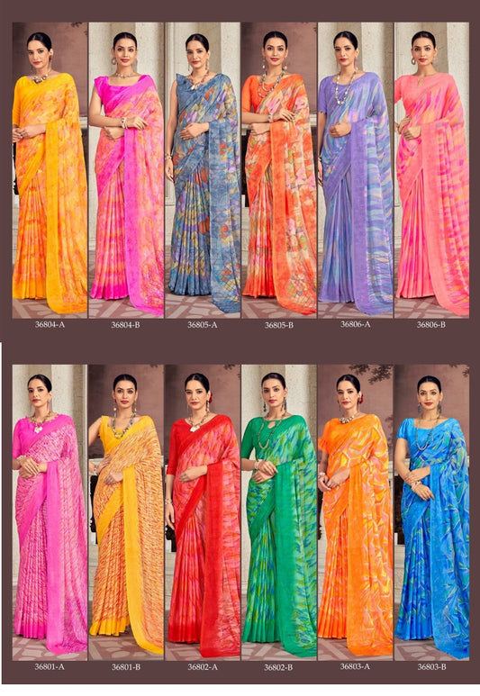 Star Chiffon 173 Ruchi Sarees Exporter Ahmedabad