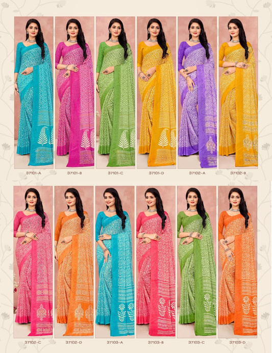 Star Chiffon 175 Ruchi Sarees Wholesaler