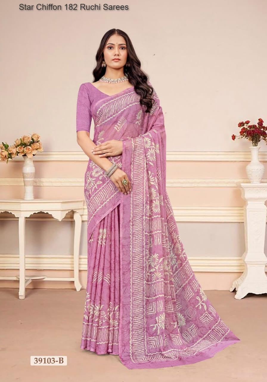 Star Chiffon 182 Ruchi Sarees Supplier