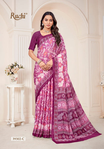 Star Chiffon 184 Ruchi Sarees Wholesaler India