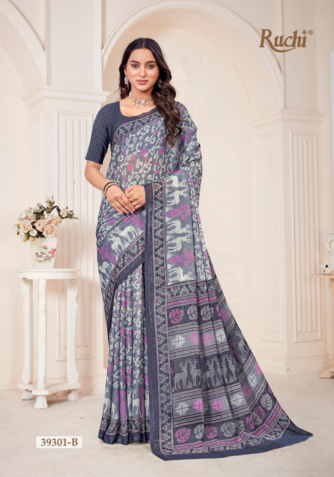 Star Chiffon 184 Ruchi Sarees Wholesaler India