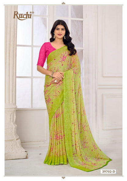 Star Chiffon 185 Ruchi Chiffon Sarees Supplier Gujarat