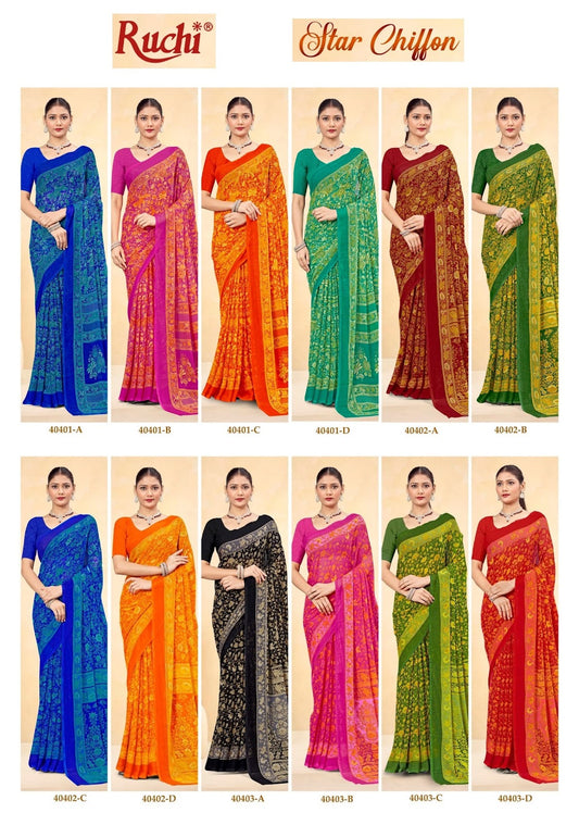 Star Chiffon 187 Ruchi Sarees Manufacturer India