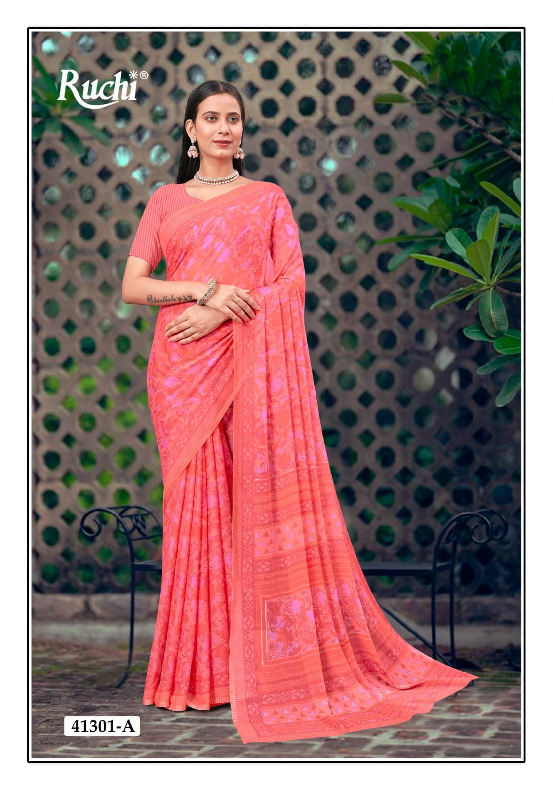 Star Chiffon 191 Ruchi Sarees Wholesaler Ahmedabad