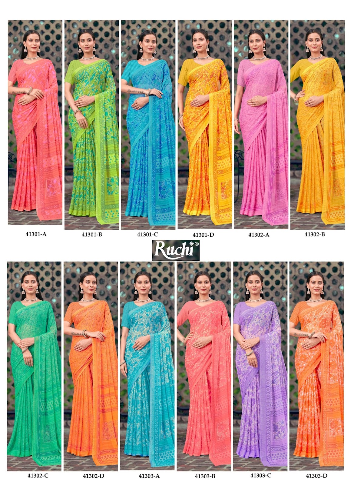Star Chiffon 191 Ruchi Sarees Wholesaler Ahmedabad