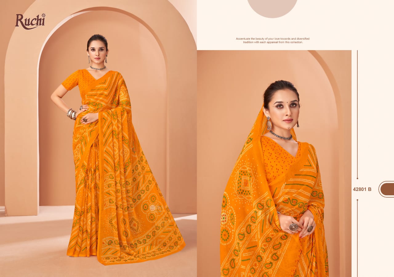 Star Chiffon 195 Ruchi Sarees Supplier Ahmedabad