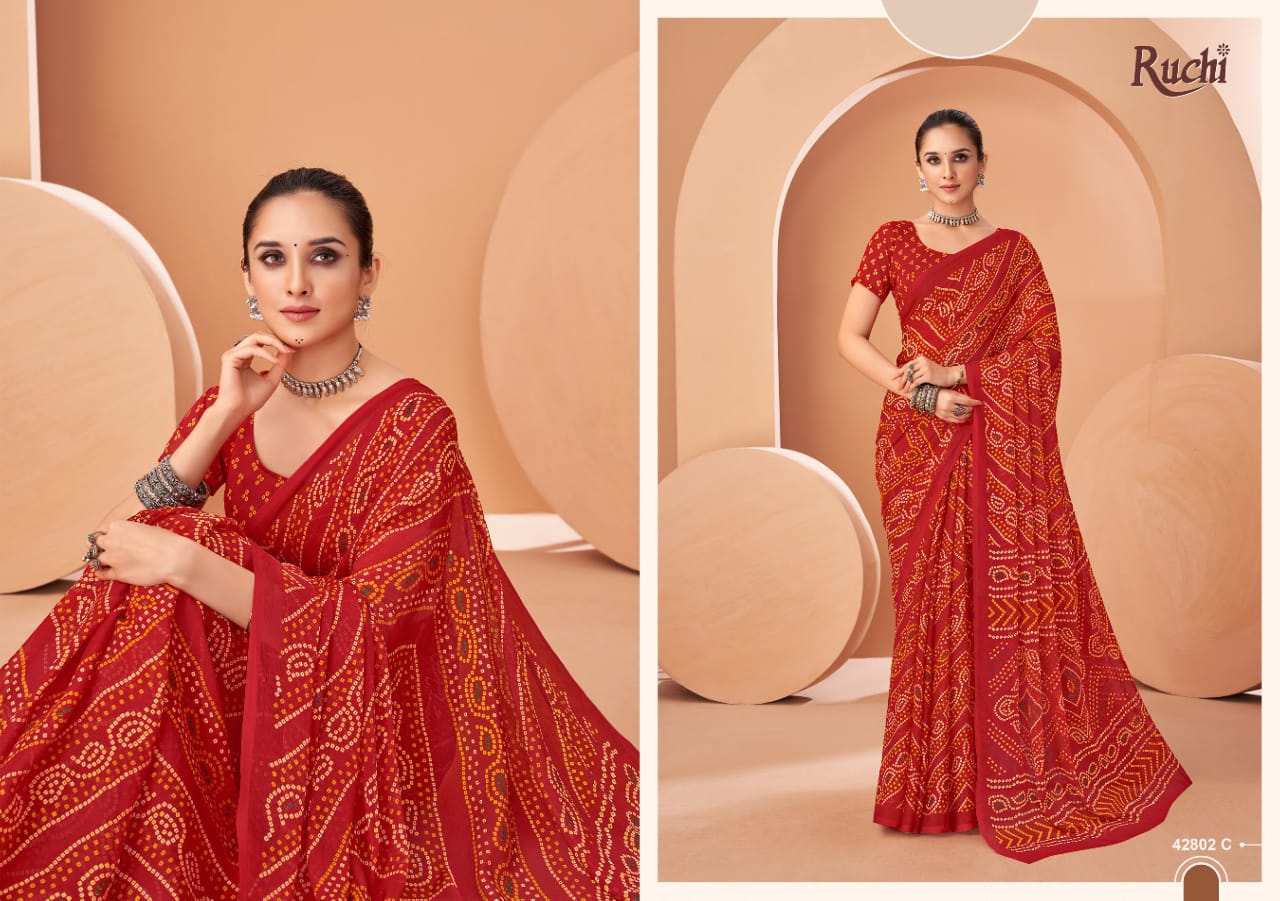 Star Chiffon 195 Ruchi Sarees Supplier Ahmedabad