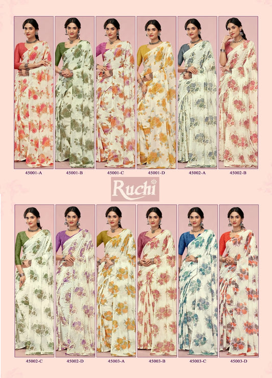 Star Chiffon 200 Ruchi Sarees Wholesaler India