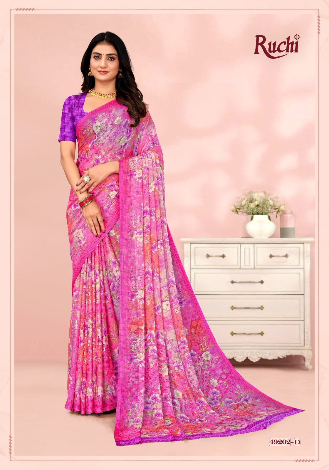 Star Chiffon 203 Ruchi Sarees Manufacturer Gujarat