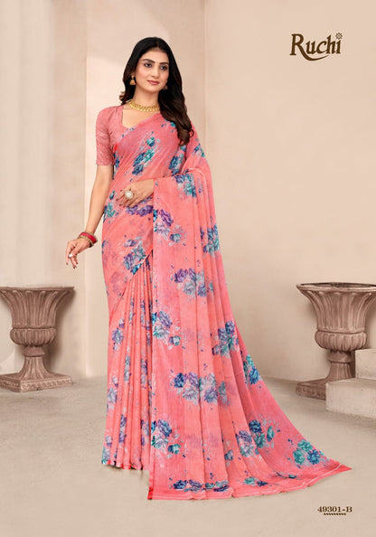 Star Chiffon 204 Ruchi Sarees Wholesaler Gujarat