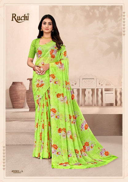 Star Chiffon 204 Ruchi Sarees Wholesaler Gujarat