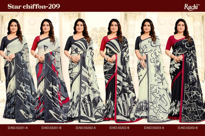 Star Chiffon 209 Ruchi Sarees Wholesaler Ahmedabad