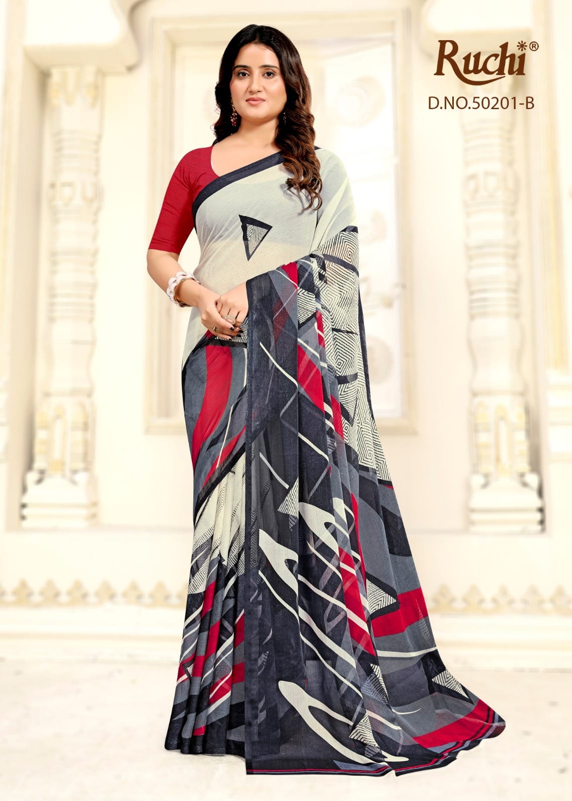 Star Chiffon 209 Ruchi Sarees Wholesaler Ahmedabad