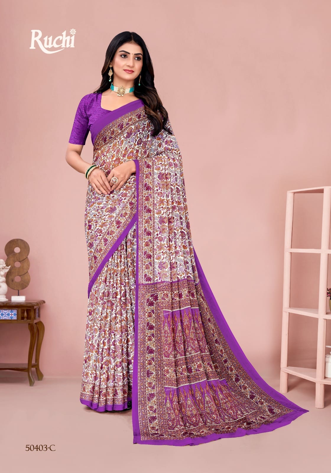 Star Chiffon 211 Ruchi Sarees Supplier Gujarat