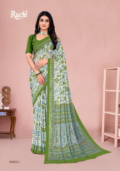 Star Chiffon 211 Ruchi Sarees Supplier Gujarat