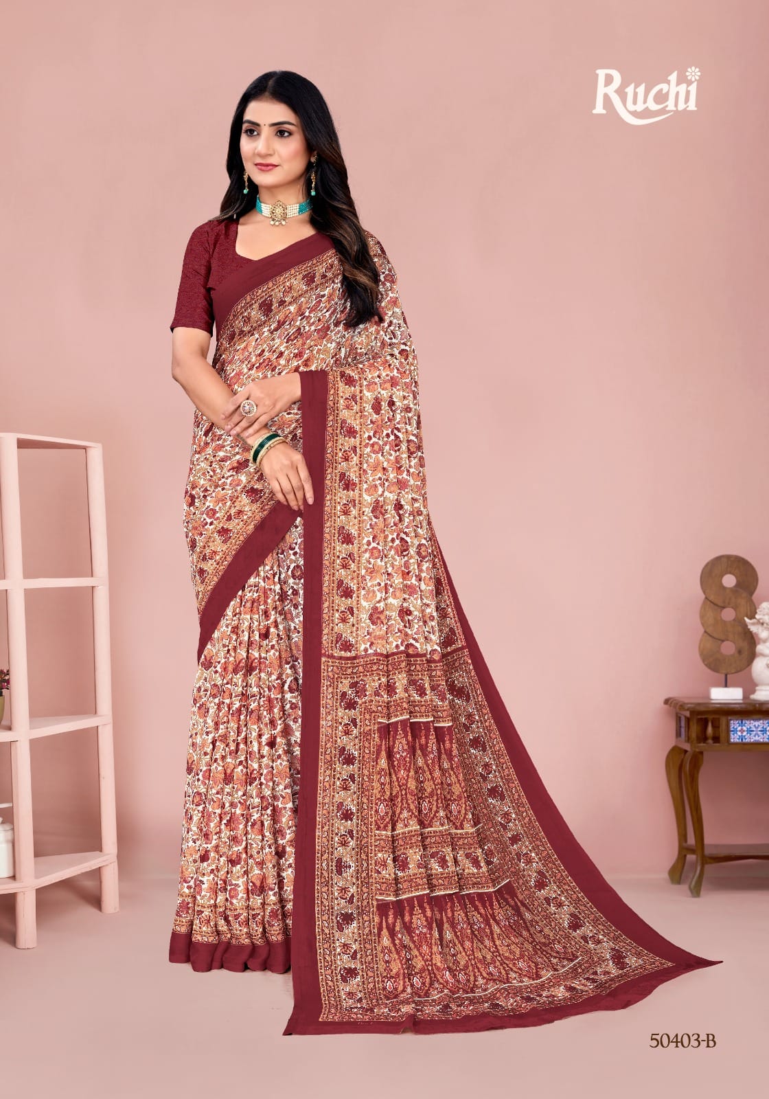 Star Chiffon 211 Ruchi Sarees Supplier Gujarat
