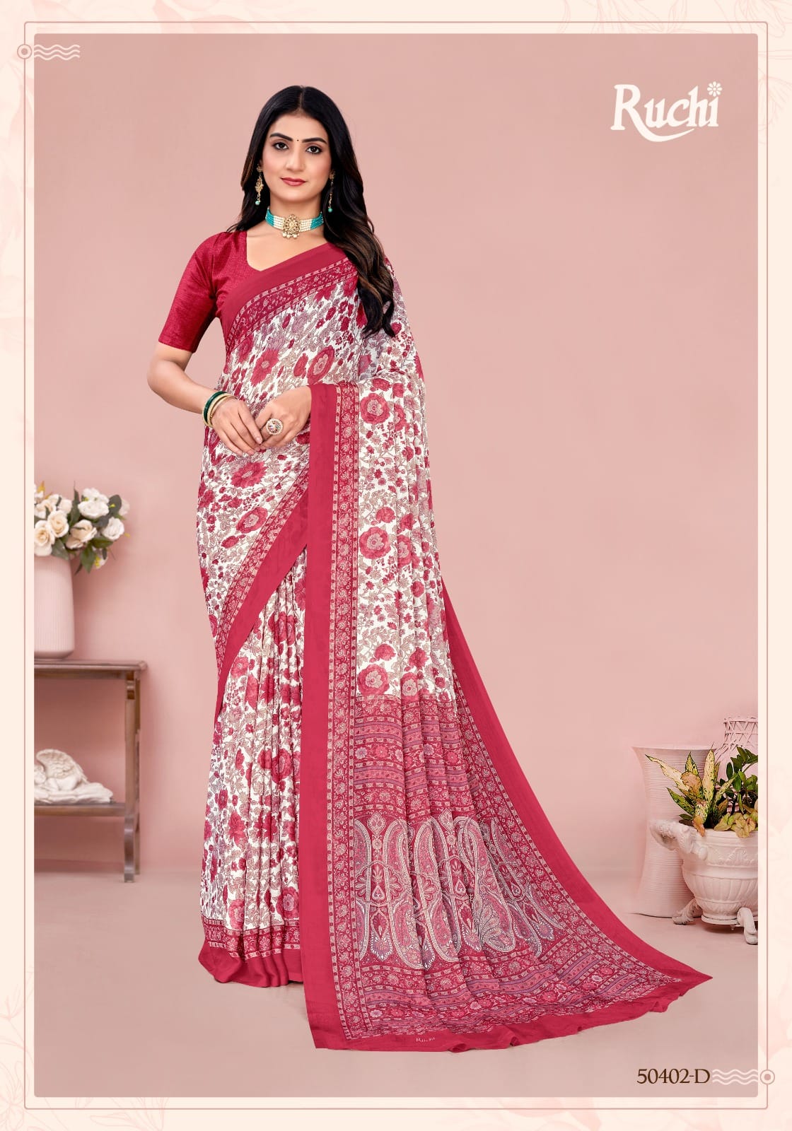 Star Chiffon 211 Ruchi Sarees Supplier Gujarat
