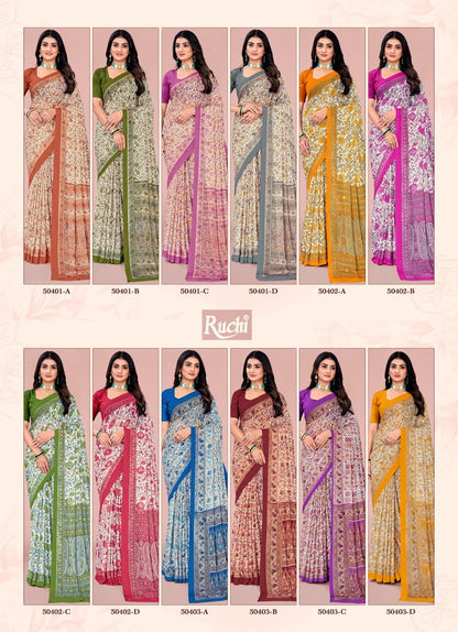 Star Chiffon 211 Ruchi Sarees Supplier Gujarat