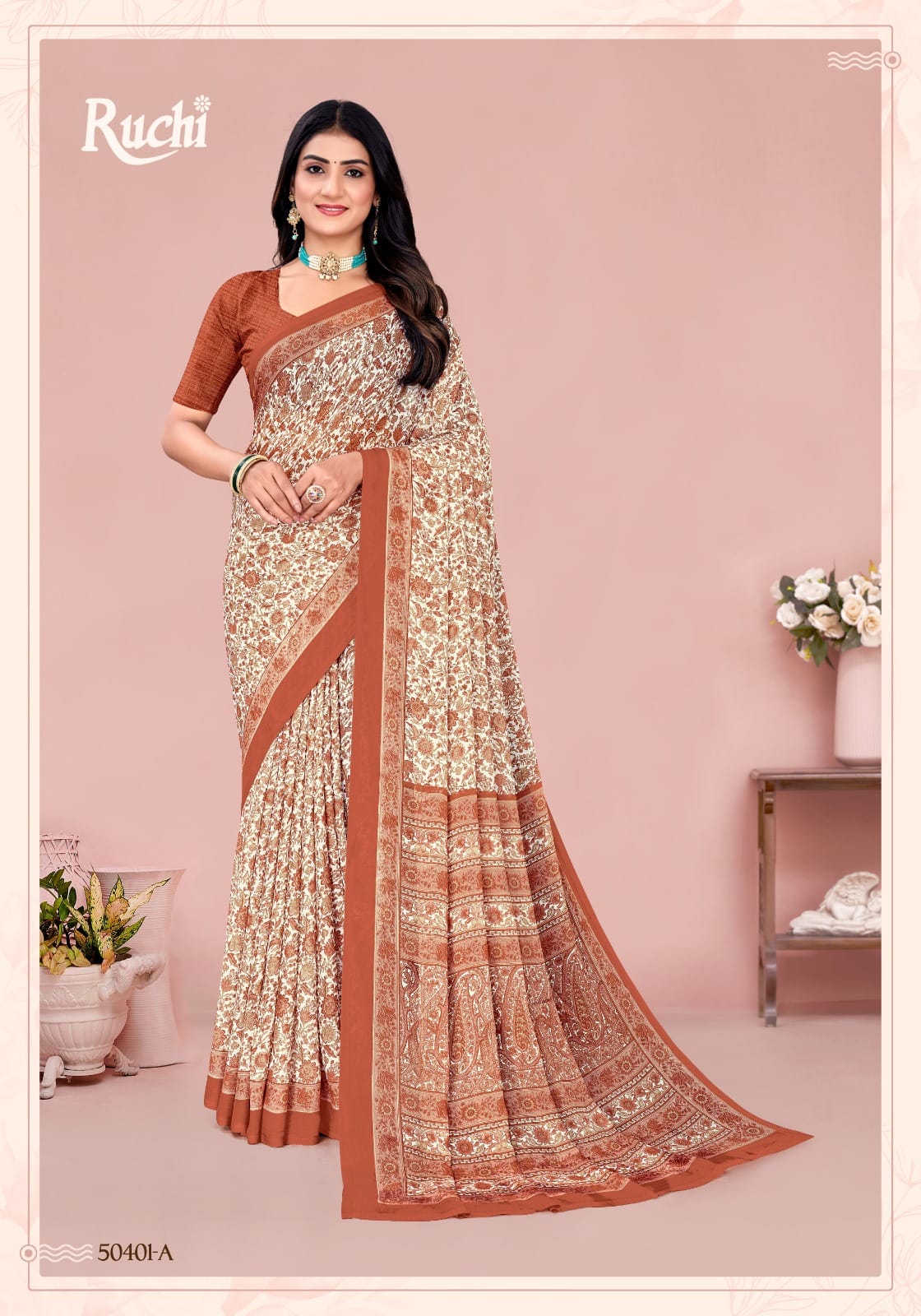 Star Chiffon 211 Ruchi Sarees Supplier Gujarat