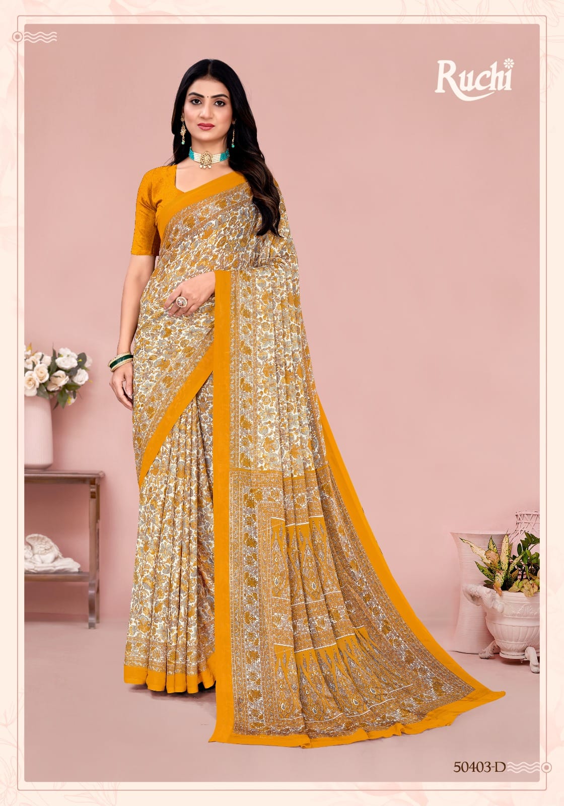 Star Chiffon 211 Ruchi Sarees Supplier Gujarat