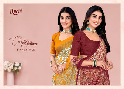 Star Chiffon 211 Ruchi Sarees Supplier Gujarat