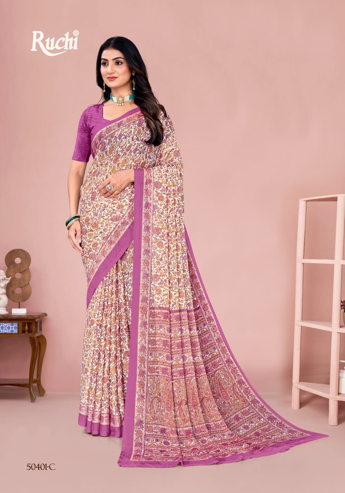 Star Chiffon 211 Ruchi Sarees Supplier Gujarat