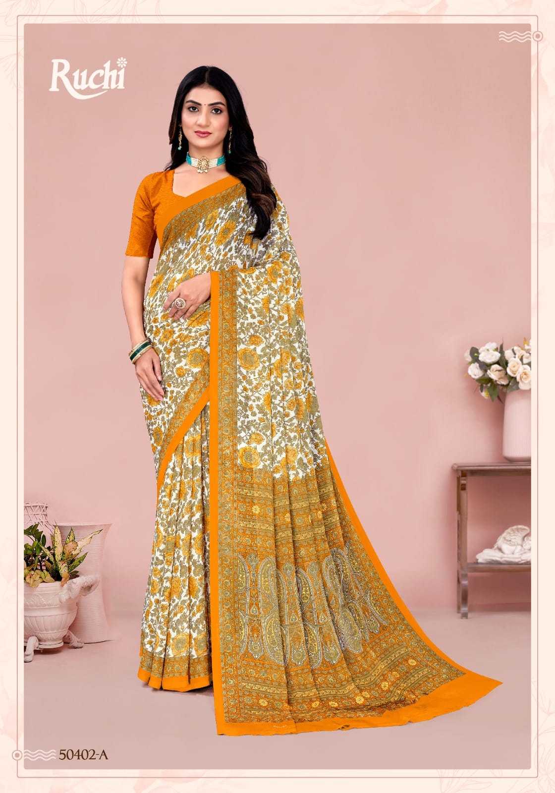 Star Chiffon 211 Ruchi Sarees Supplier Gujarat