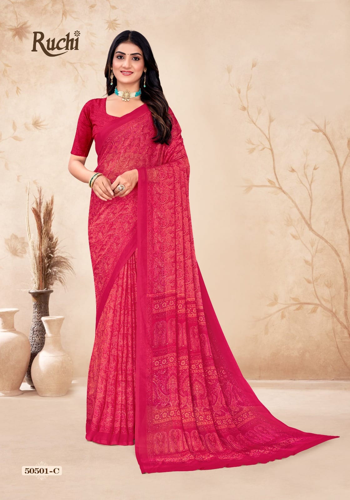 Star Chiffon 212 Ruchi Chiffon Sarees Wholesale Rate