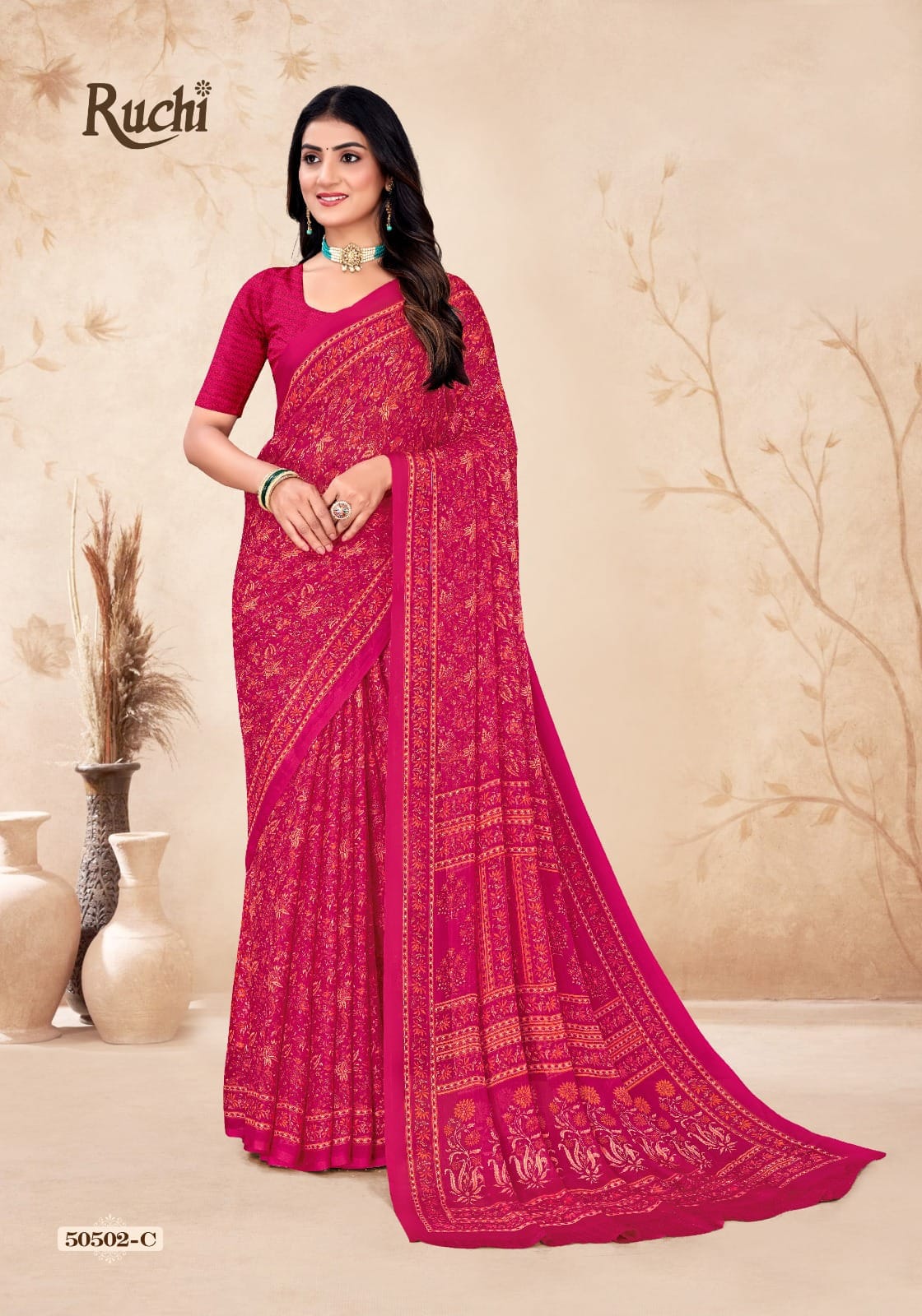 Star Chiffon 212 Ruchi Chiffon Sarees Wholesale Rate