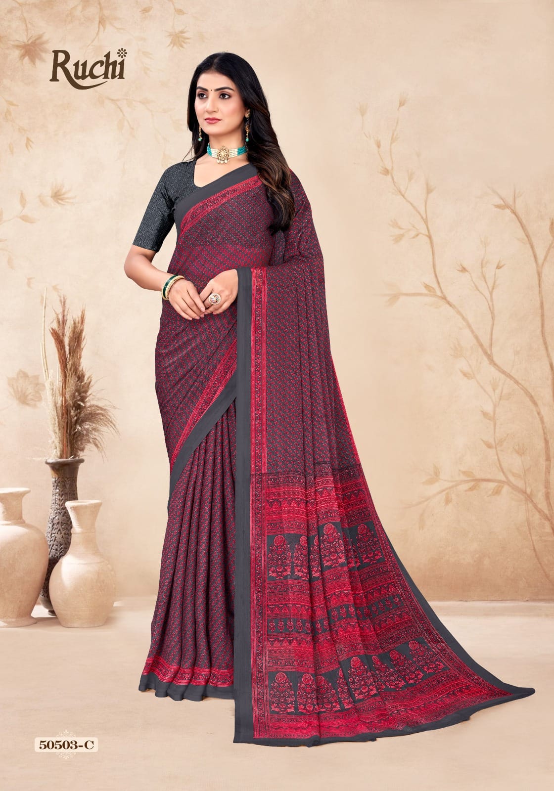 Star Chiffon 212 Ruchi Chiffon Sarees Wholesale Rate