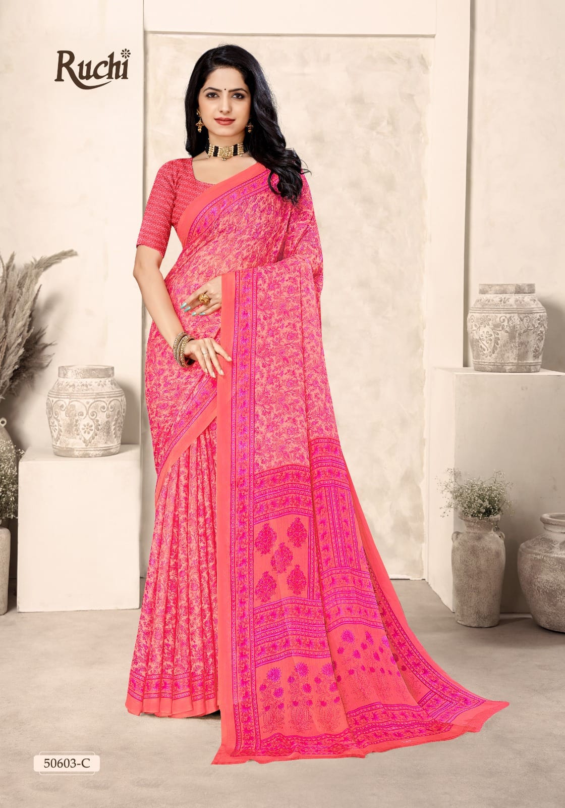 Star Chiffon 213 Ruchi Sarees Wholesale