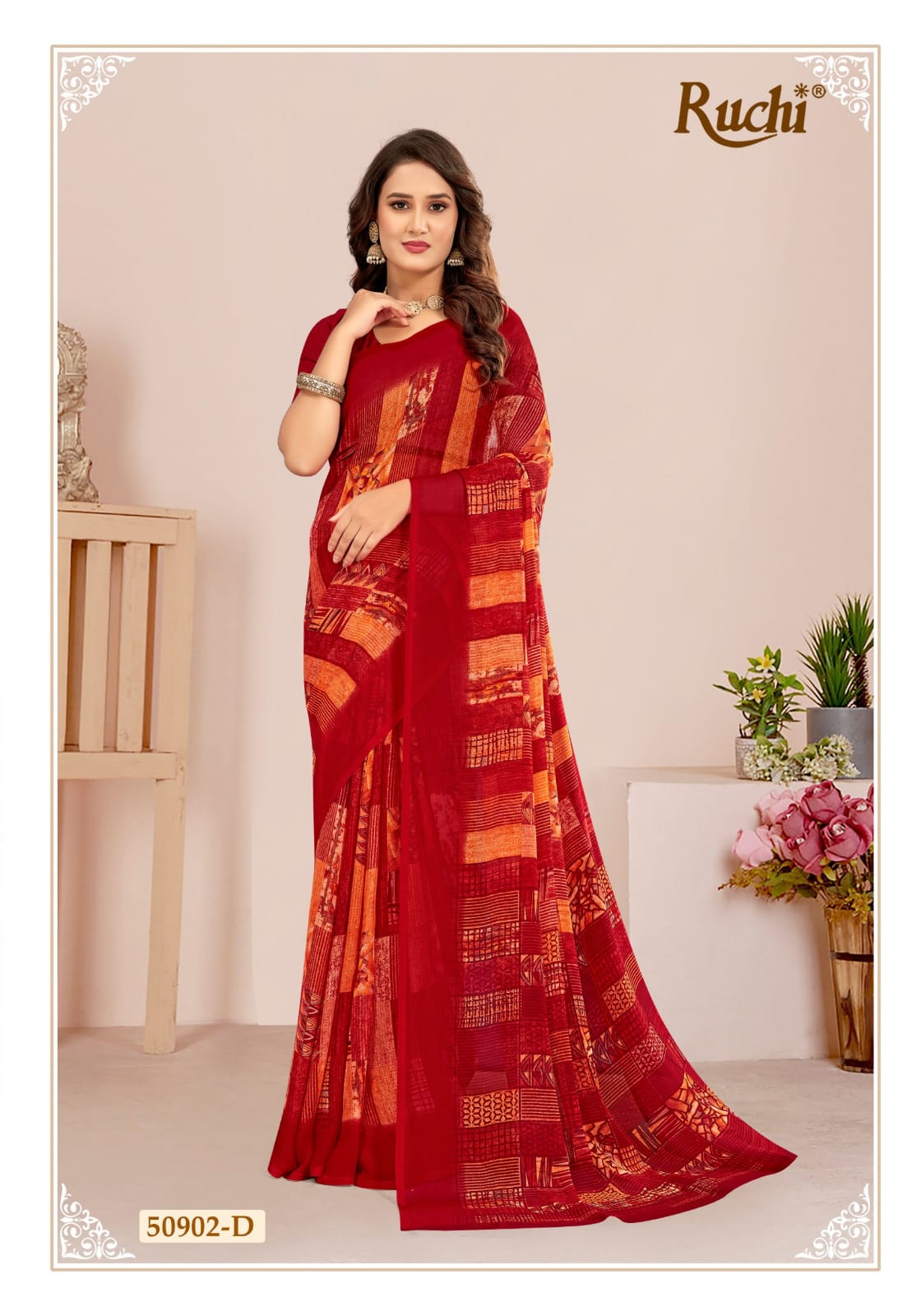 Star Chiffon 214 Ruchi Sarees Wholesale Price