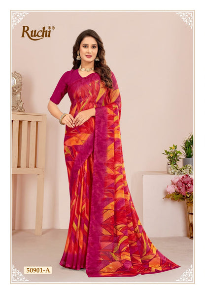 Star Chiffon 214 Ruchi Sarees Wholesale Price