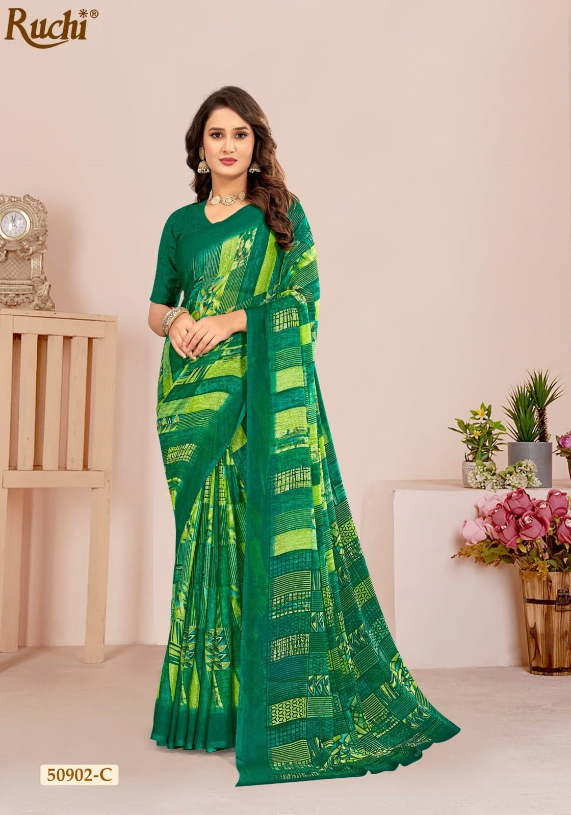 Star Chiffon 214 Ruchi Sarees Wholesale Price