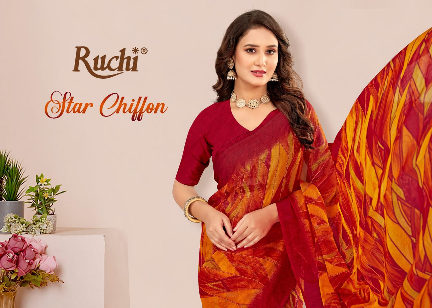 Star Chiffon 214 Ruchi Sarees Wholesale Price