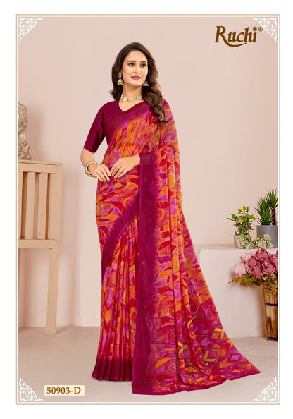 Star Chiffon 214 Ruchi Sarees Wholesale Price