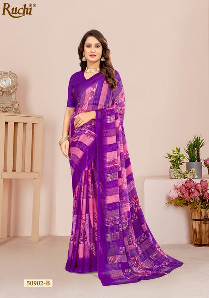 Star Chiffon 214 Ruchi Sarees Wholesale Price