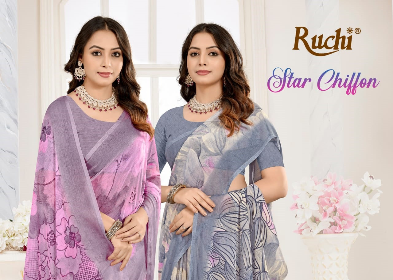 Star Chiffon 215 Ruchi Sarees Manufacturer Ahmedabad
