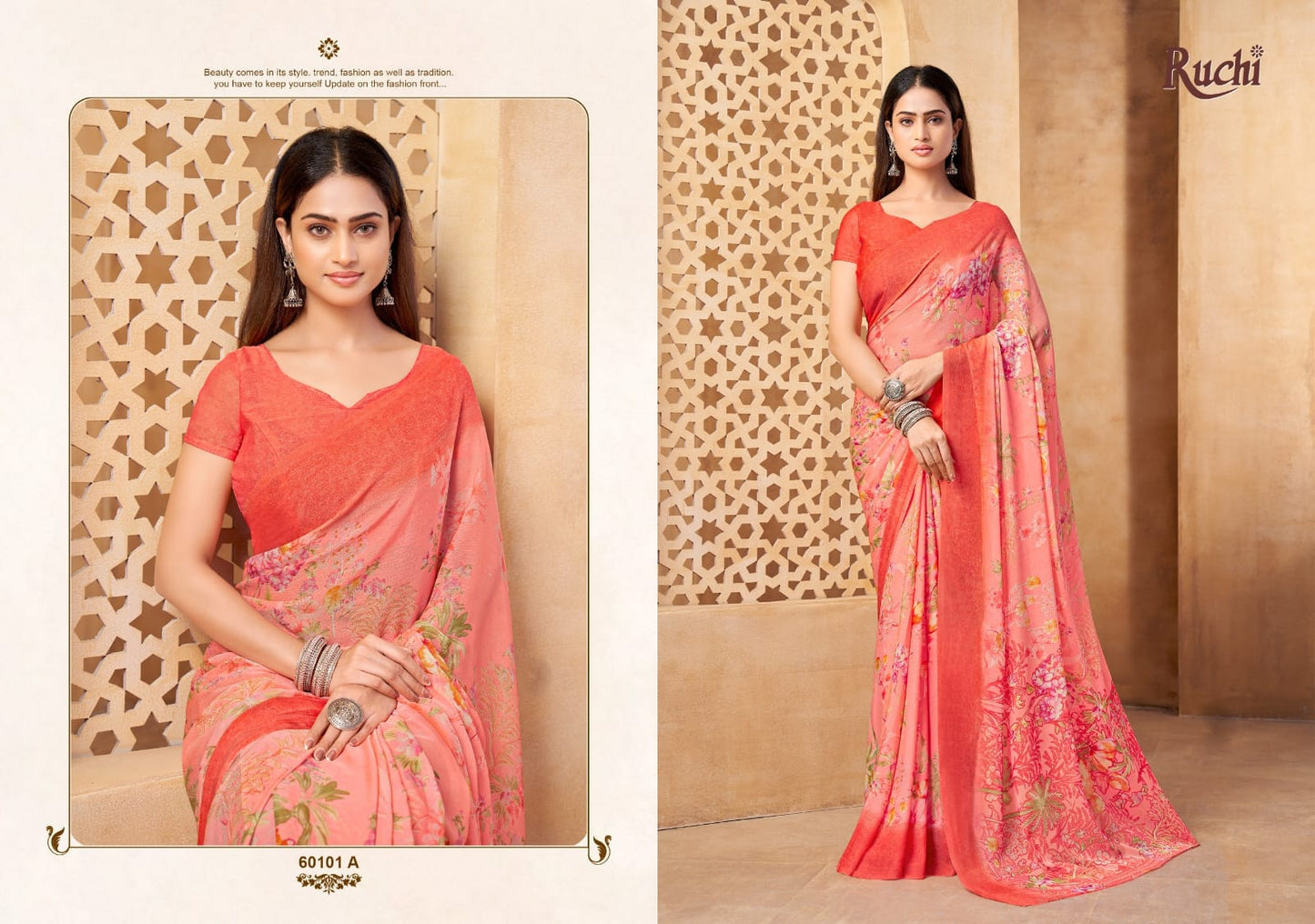 Star Chiffon 216 Ruchi Sarees Wholesaler Ahmedabad