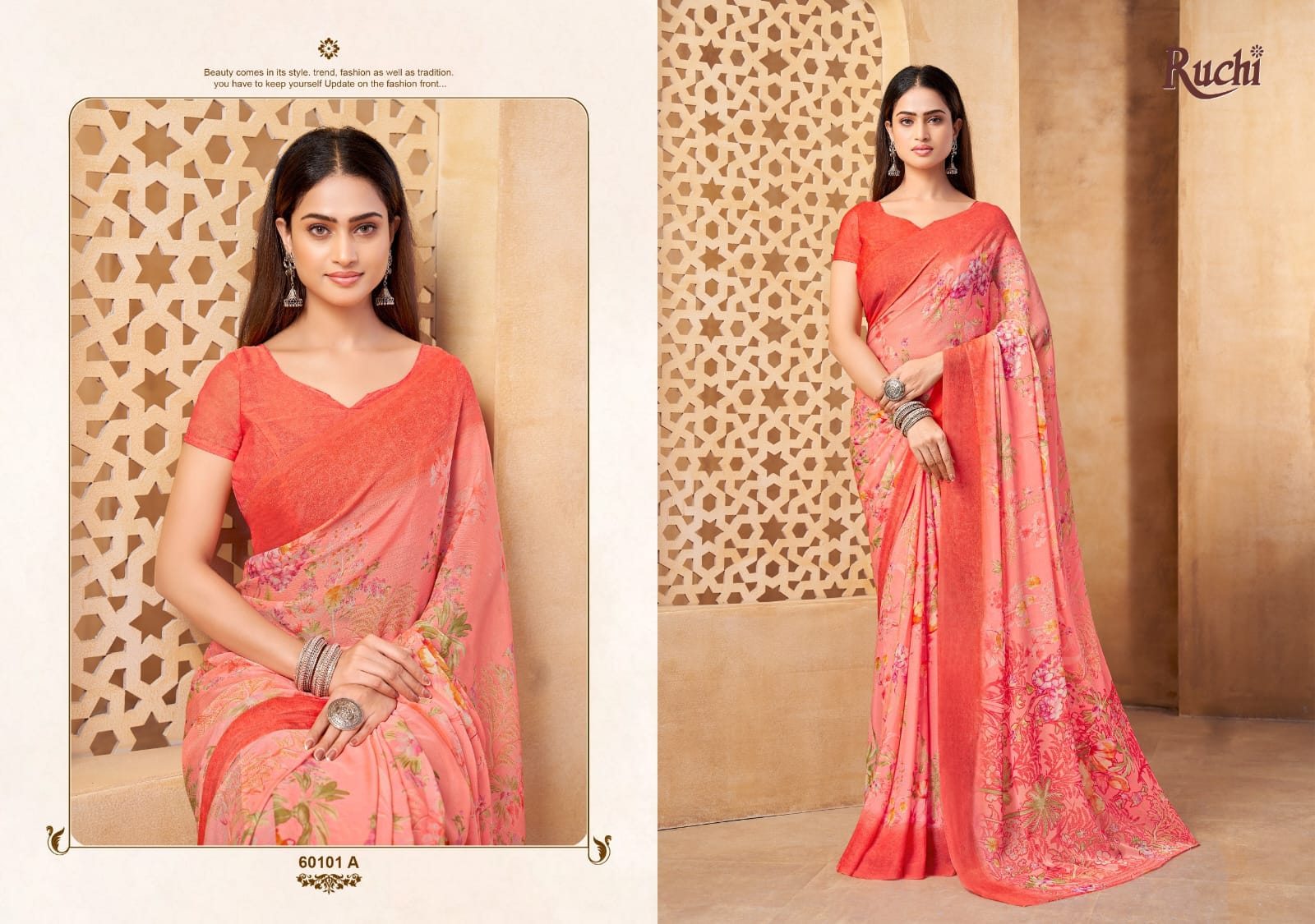 Star Chiffon 216 Ruchi Sarees Wholesaler Ahmedabad