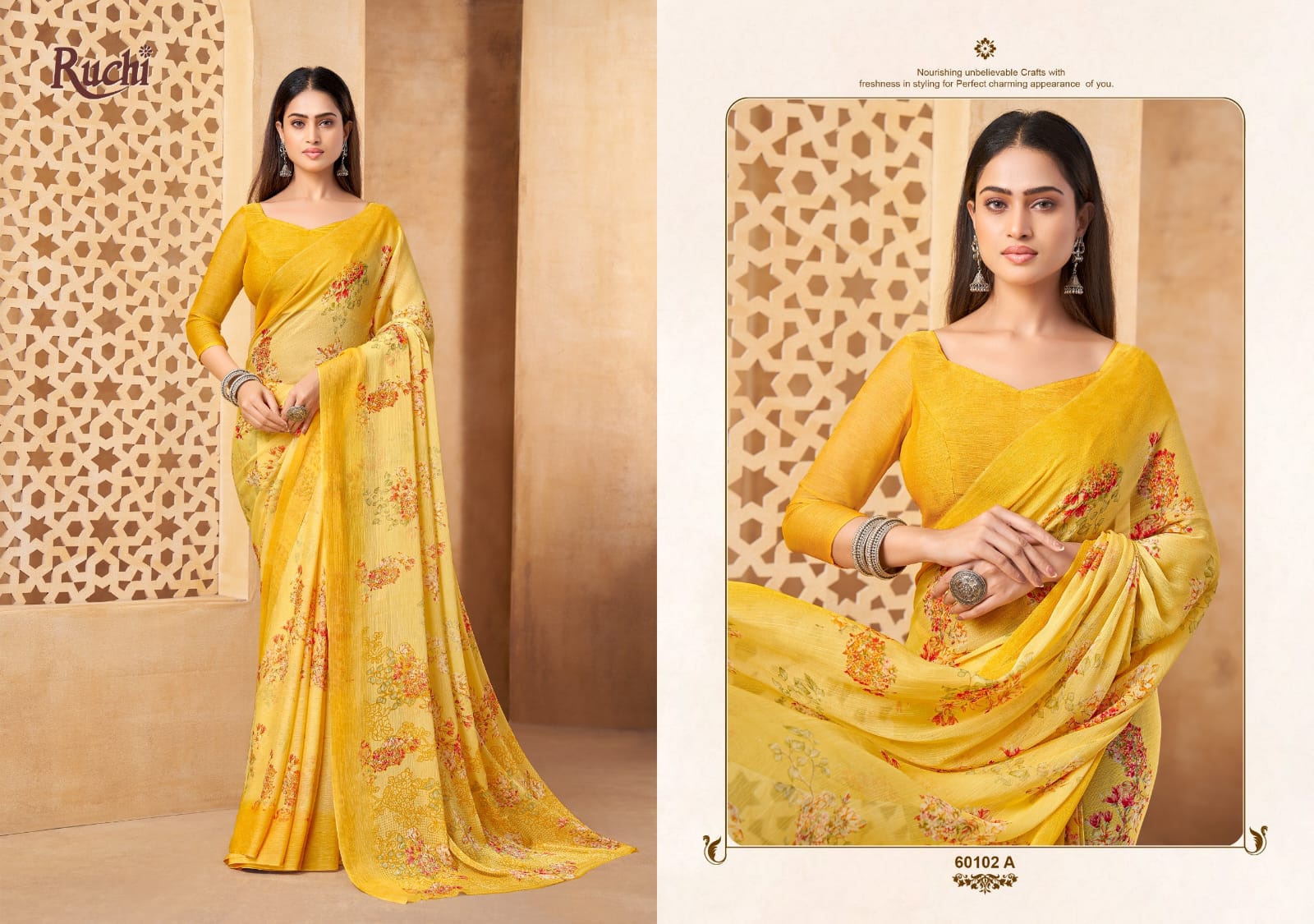 Star Chiffon 216 Ruchi Sarees Wholesaler Ahmedabad