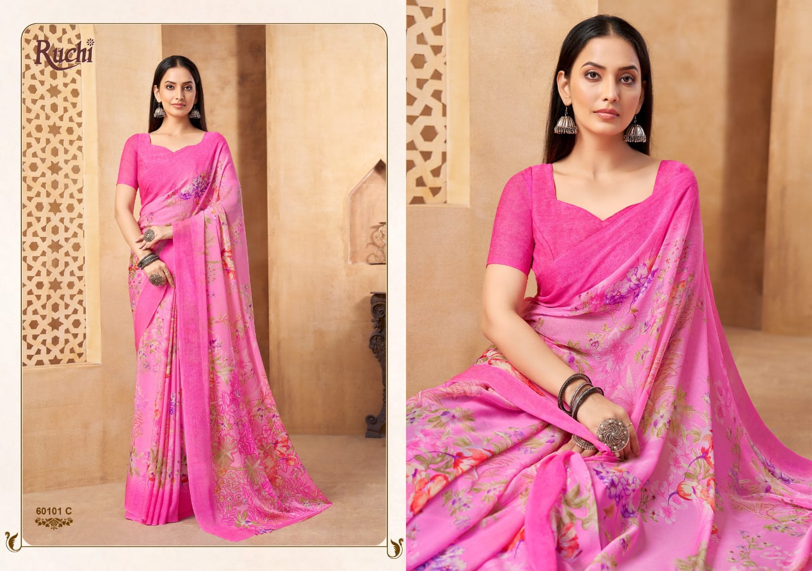 Star Chiffon 216 Ruchi Sarees Wholesaler Ahmedabad