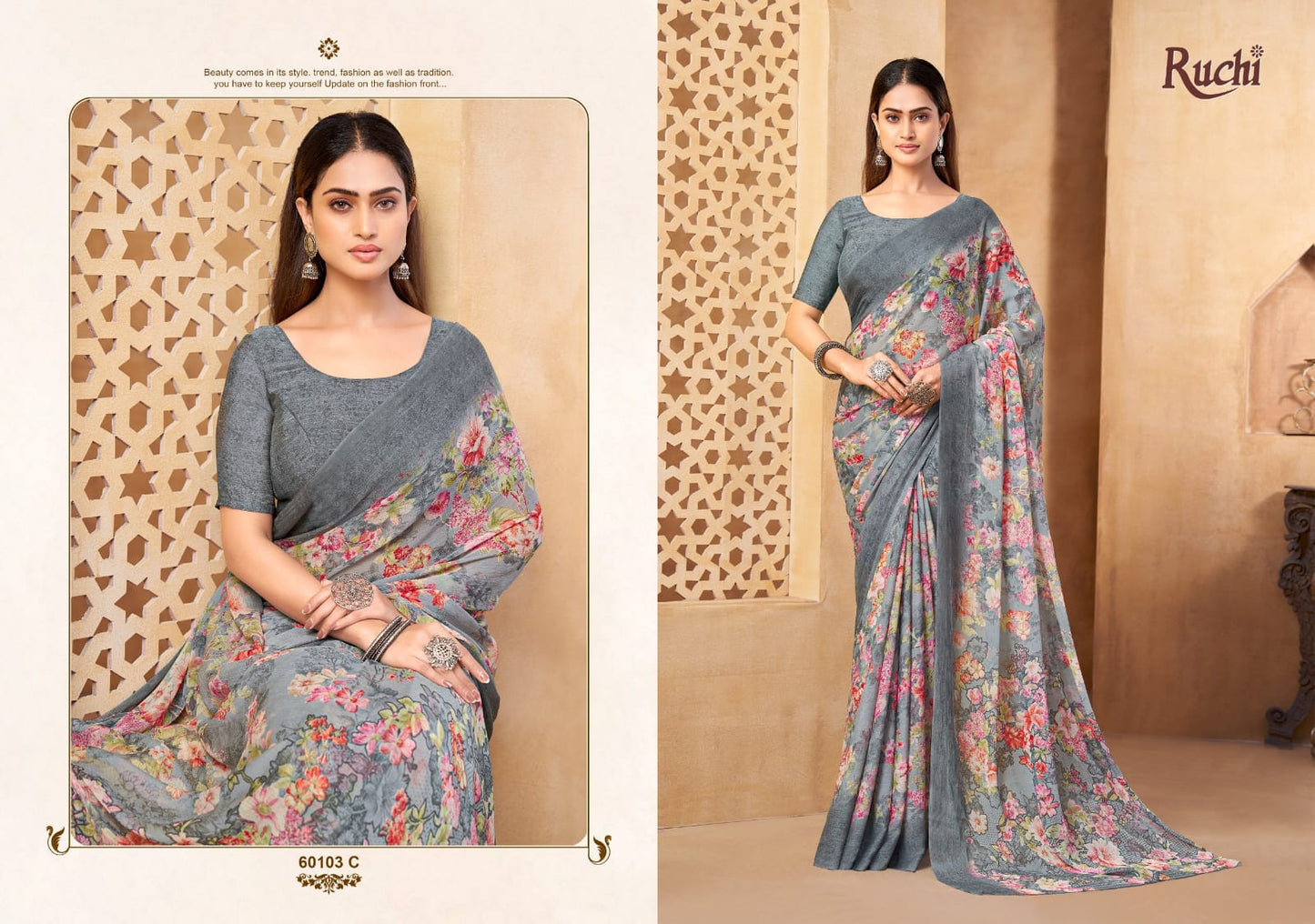 Star Chiffon 216 Ruchi Sarees Wholesaler Ahmedabad
