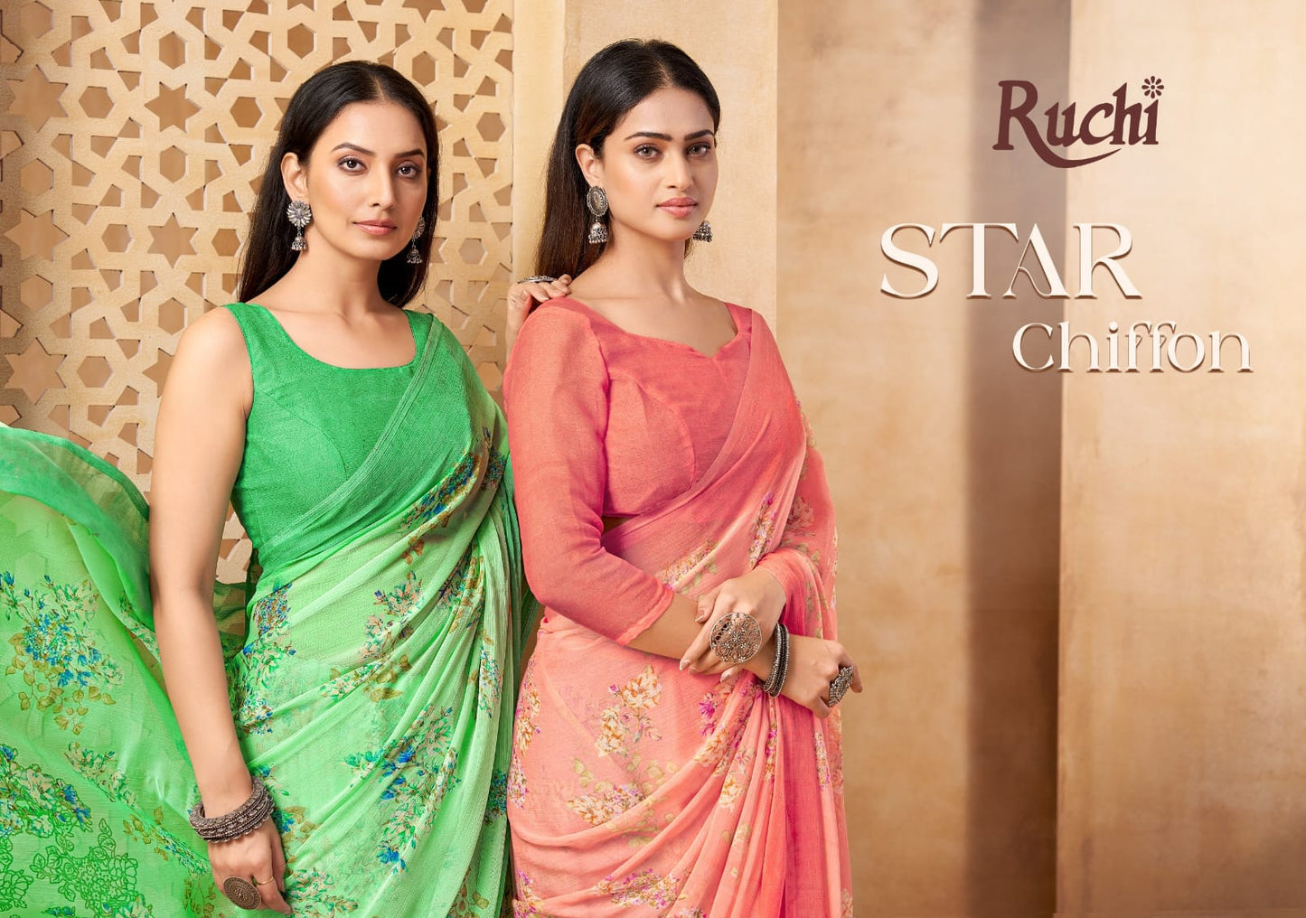 Star Chiffon 216 Ruchi Sarees Wholesaler Ahmedabad