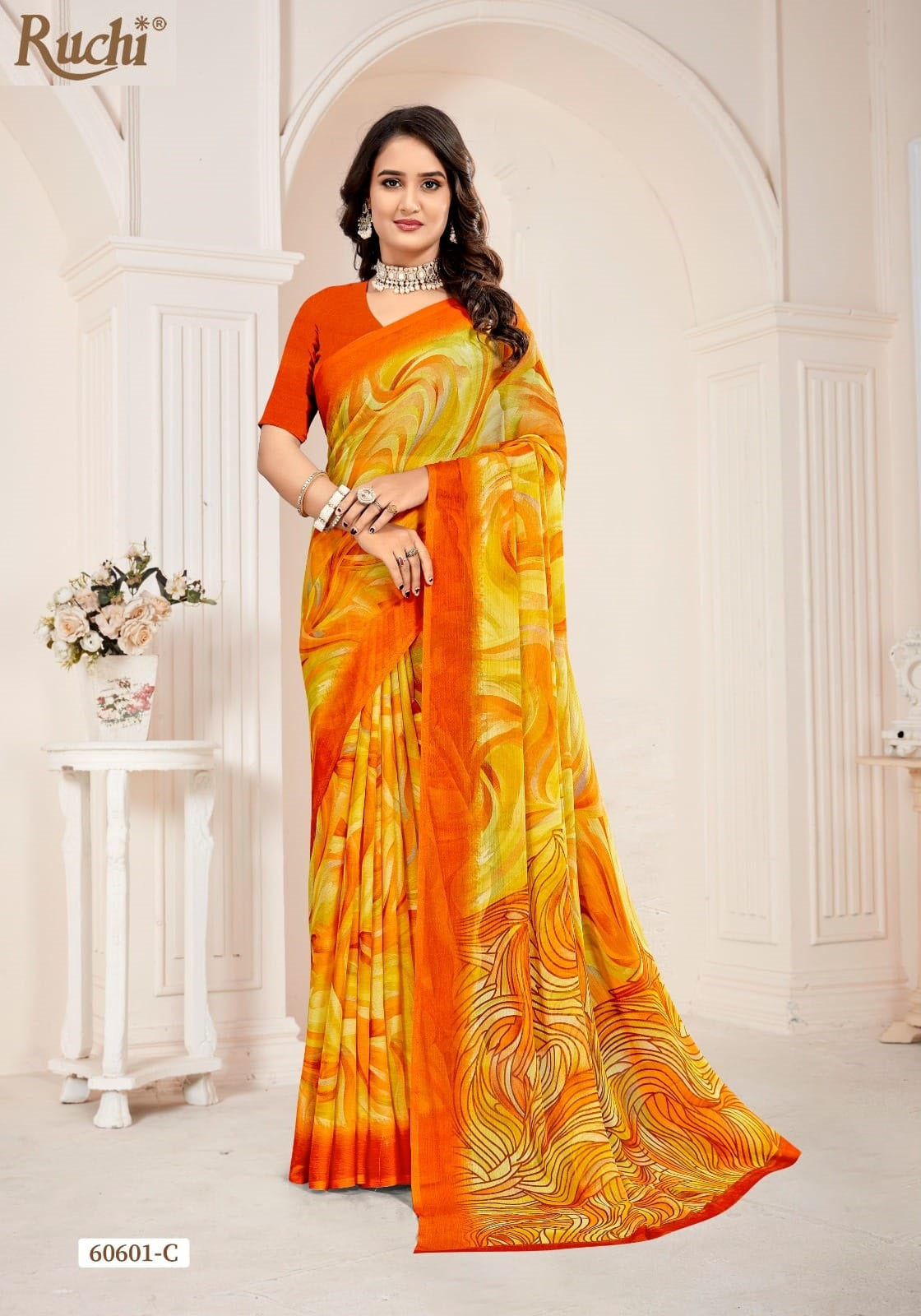 Star Chiffon 221 Ruchi Chiffon Sarees Manufacturer Ahmedabad