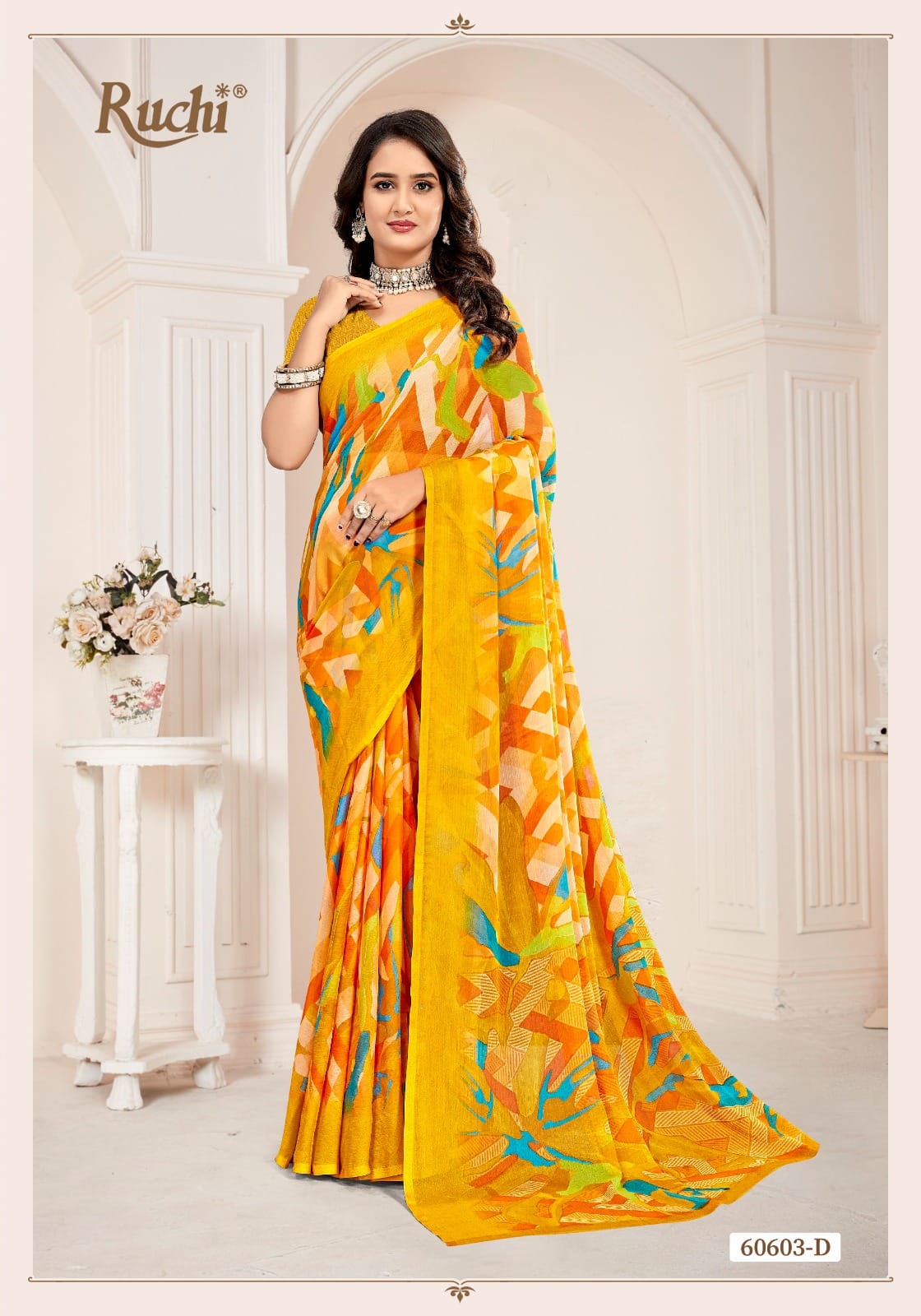 Star Chiffon 221 Ruchi Chiffon Sarees Manufacturer Ahmedabad