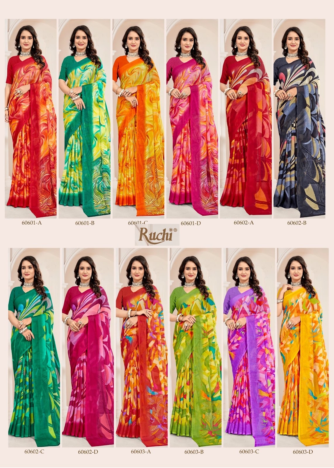 Star Chiffon 221 Ruchi Chiffon Sarees Manufacturer Ahmedabad