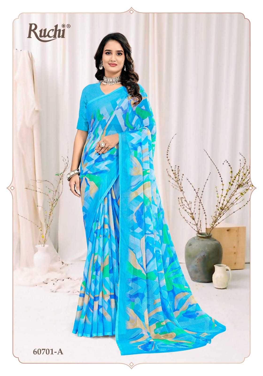 Star Chiffon 222 Ruchi Chiffon Sarees Wholesale Rate