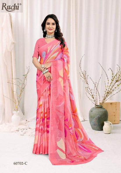 Star Chiffon 222 Ruchi Chiffon Sarees Wholesale Rate