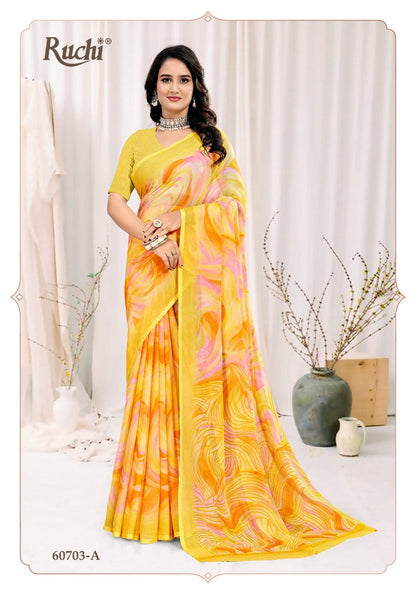 Star Chiffon 222 Ruchi Chiffon Sarees Wholesale Rate